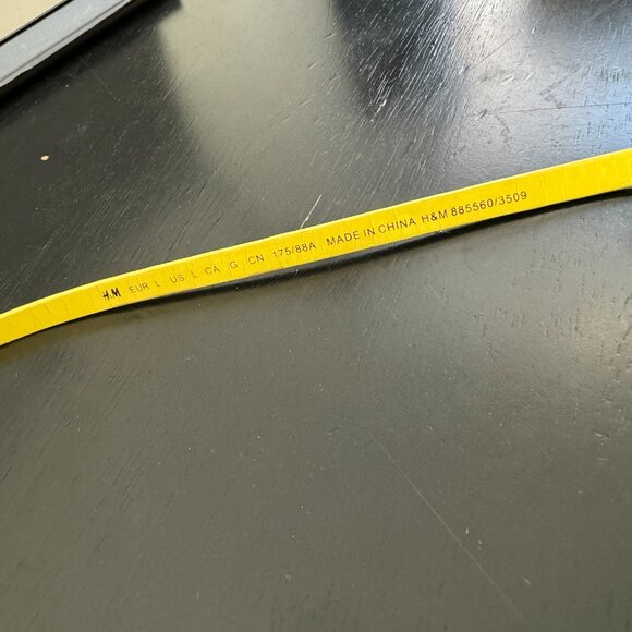 H&M Very Skinny Neon Yellow Belt Sz L - Picture 3 of 5